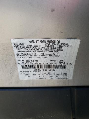 1FAHP2F81EG100653 - 2014 FORD TAURUS LIM WHITE photo 12