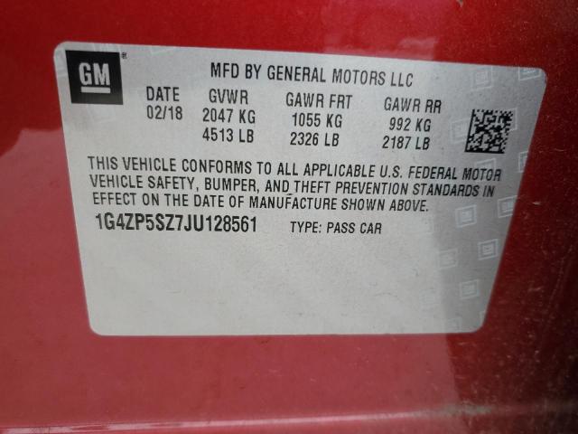 1G4ZP5SZ7JU128561 - 2018 BUICK LACROSSE ESSENCE წითელი ფოტო 13