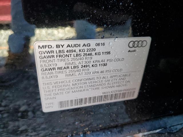 WA1JCCFS6HR002035 - 2017 AUDI Q3 PREMIUM PLUS BLACK photo 13