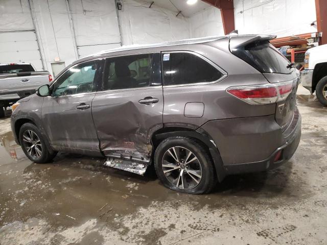 5TDJKRFH5GS324438 - 2016 TOYOTA HIGHLANDER XLE GRAY photo 2