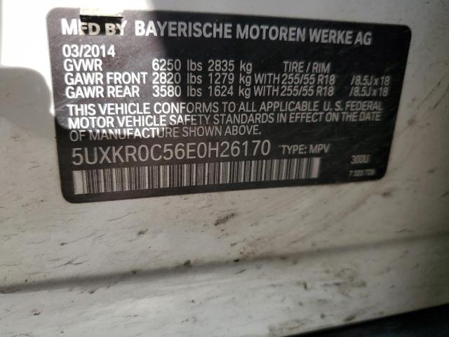 5UXKR0C56E0H26170 - 2014 BMW X5 XDRIVE35I WHITE photo 13