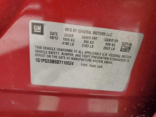 1G1PG5SB8D7116624 - 2013 CHEVROLET CRUZE LTZ RED photo 13