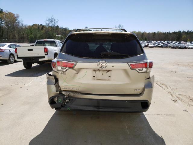5TDKKRFH6ES028121 - 2014 TOYOTA HIGHLANDER XLE TAN photo 6