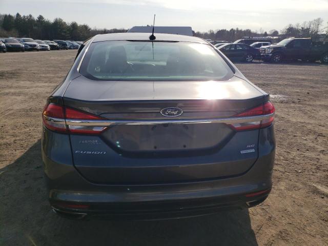 3FA6P0H97HR135910 - 2017 FORD FUSION SE GRAY photo 6