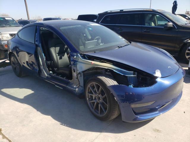 5YJ3E1EA8MF857728 - 2021 TESLA MODEL 3 BLUE photo 4