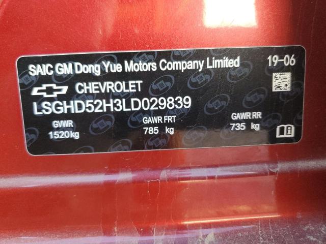 LSGHD52H3LD029839 - 2020 CHEVROLET AVEO BASE Қызыл фото 13