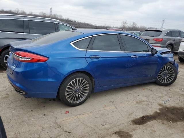 3FA6P0H93HR221683 - 2017 FORD FUSION SE BLUE photo 3