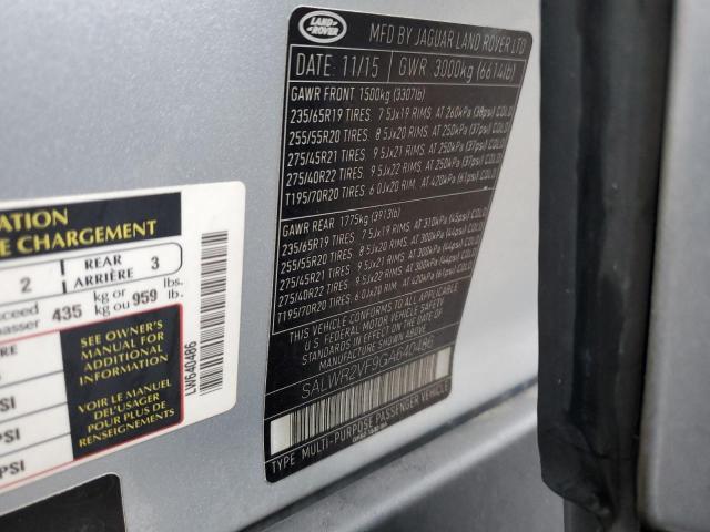 SALWR2VF9GA640486 - 2016 LAND ROVER RANGE ROVE HSE SILVER photo 13