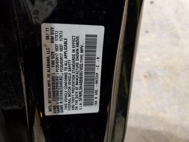 5FNRL5H48BB097455 - 2011 HONDA ODYSSEY EX BLACK photo 13