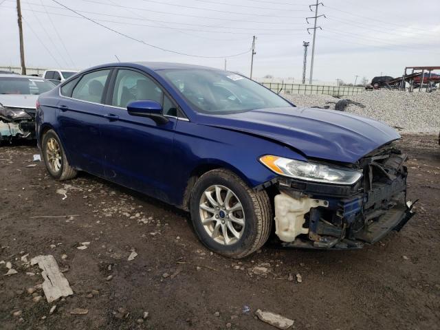 1FA6P0G75F5106003 - 2015 FORD FUSION S BLUE photo 4