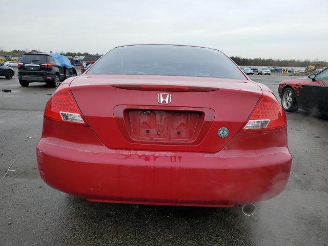 1HGCM727X7A022856 - 2007 HONDA ACCORD EX RED photo 6