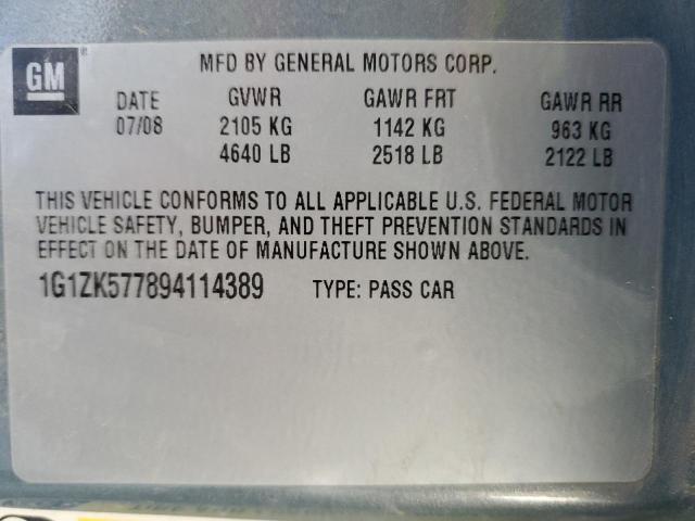 1G1ZK577894114389 - 2009 CHEVROLET MALIBU LTZ 蓝色 照片 12