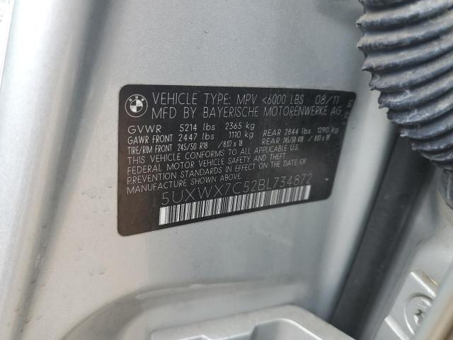 5UXWX7C52BL734872 - 2011 BMW X3 XDRIVE35I SILVER photo 13