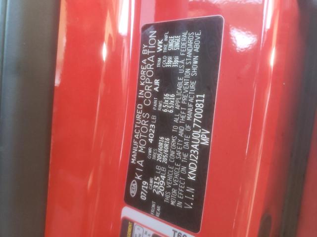 KNDJ23AU0L7700811 - 2020 KIA SOUL LX RED photo 12