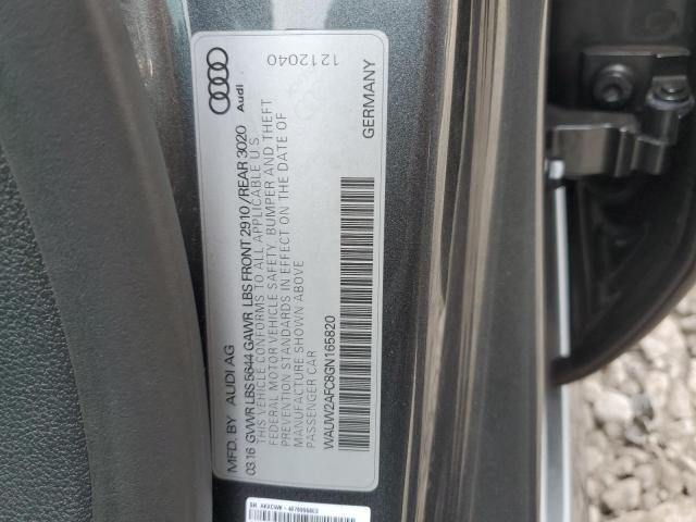 WAUW2AFC8GN165820 - 2016 AUDI S7 PRESTIGE GRAY photo 12