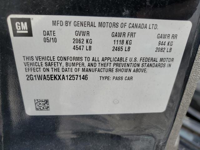 2G1WA5EKXA1257146 - 2010 CHEVROLET IMPALA LS BLACK photo 12