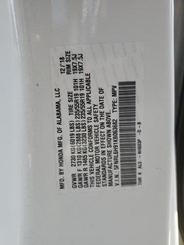 5FNRL6H91KB063682 - 2019 HONDA ODYSSEY ELITE Blanco foto 14