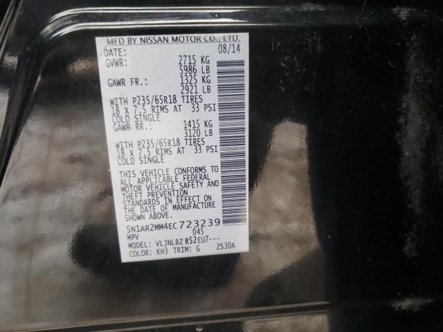 5N1AR2MM4EC723239 - 2014 NISSAN PATHFINDER S BLACK photo 13