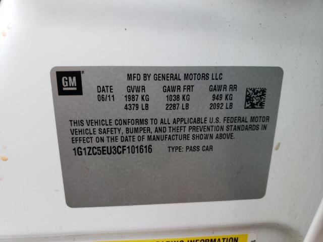 1G1ZC5EU3CF101616 - 2012 CHEVROLET MALIBU 1LT 白色 照片 12