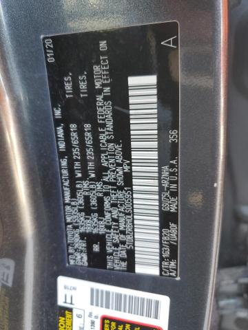 5TDBZRBH0LS005951 - 2020 TOYOTA HIGHLANDER L GRAY photo 13