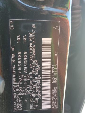 5TDKKRFH9FS078920 - 2015 TOYOTA HIGHLANDER XLE 黑色 照片 12