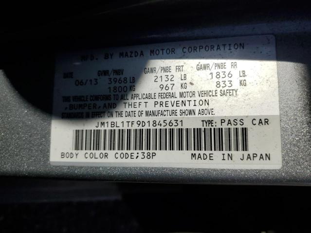 JM1BL1TF9D1845631 - 2013 MAZDA 3 I SILVER photo 12