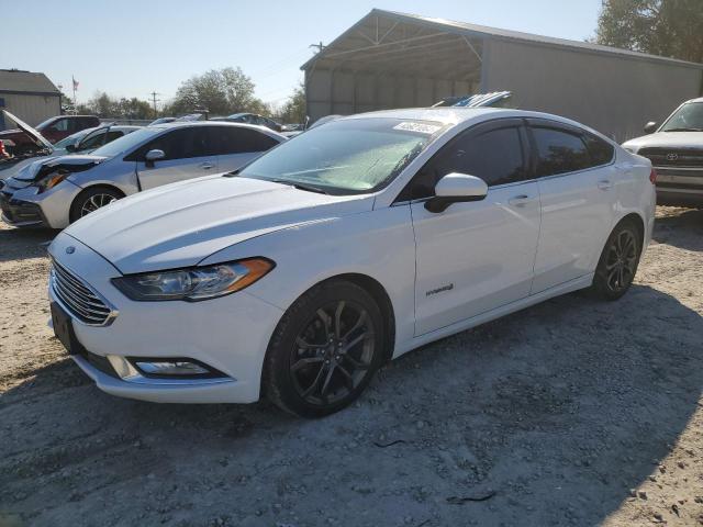 3FA6P0LU2JR124055 - 2018 FORD FUSION SE HYBRID WHITE photo 1