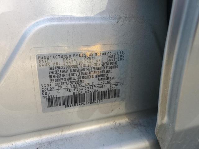 3N1AB7AP6GY286880 - 2016 NISSAN SENTRA S SILVER photo 13