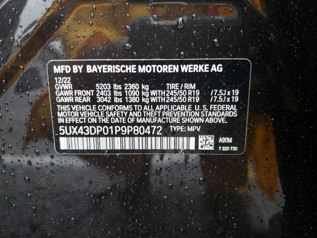 5UX43DP01P9P80472 - 2023 BMW X3 SDRIVE30I GRAY photo 13