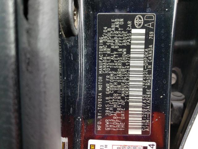 2T1KR32E35C341270 - 2005 TOYOTA COROLLA MA XR BLACK photo 12