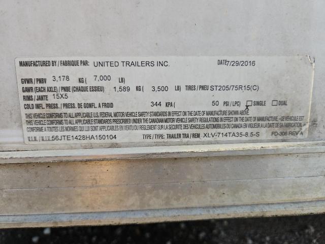 56JTE1428HA150104 - 2016 UNIT UTILITY TR თეთრი ფოტო 10