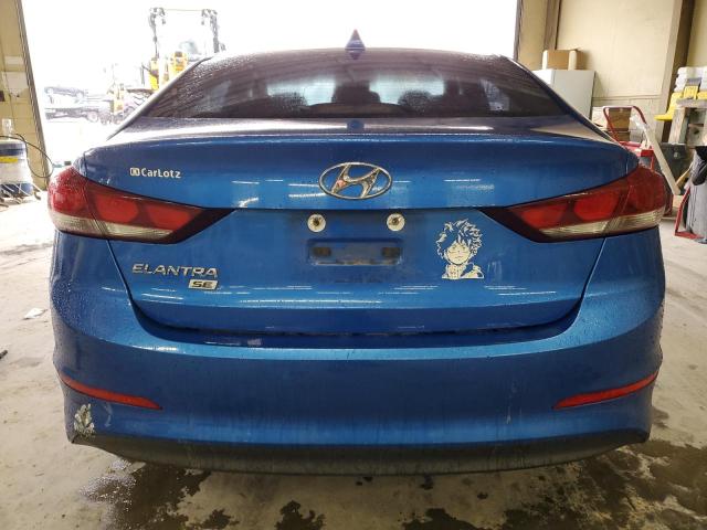 KMHD74LF9HU073856 - 2017 HYUNDAI ELANTRA SE BLUE photo 6