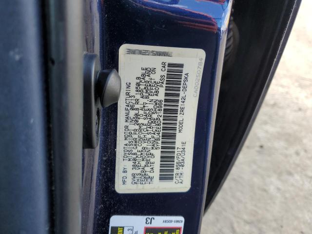 5YFBU4EE8DP218966 - 2013 TOYOTA COROLLA BASE BLUE photo 13