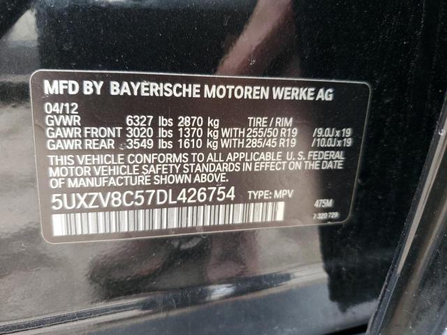 5UXZV8C57DL426754 - 2013 BMW X5 XDRIVE50I BLACK photo 12