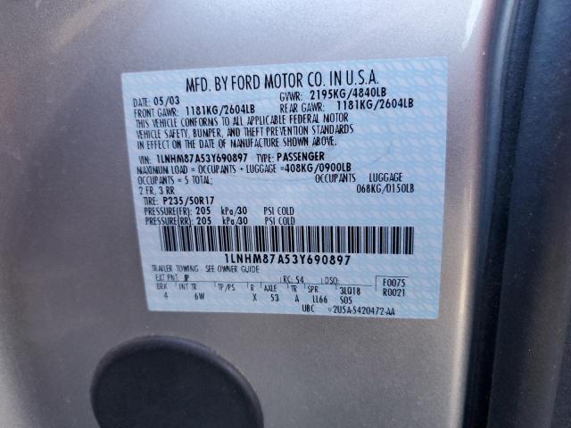 1LNHM87A53Y690897 - 2003 LINCOLN LS 银色 照片 12