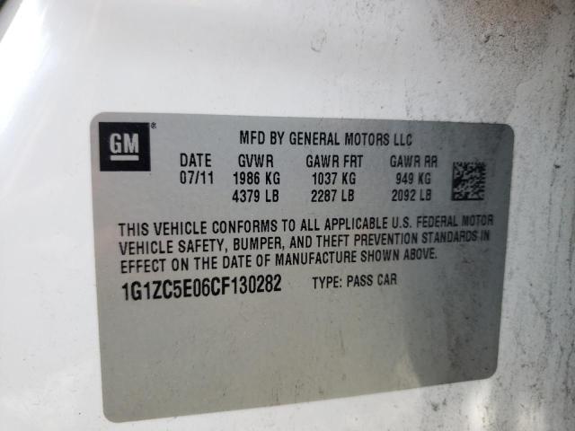 1G1ZC5E06CF130282 - 2012 CHEVROLET MALIBU 1LT 白色 照片 10