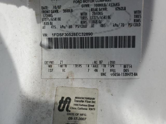 1FDSF30528EC32890 - 2008 FORD F350 SRW SUPER DUTY WHITE photo 12