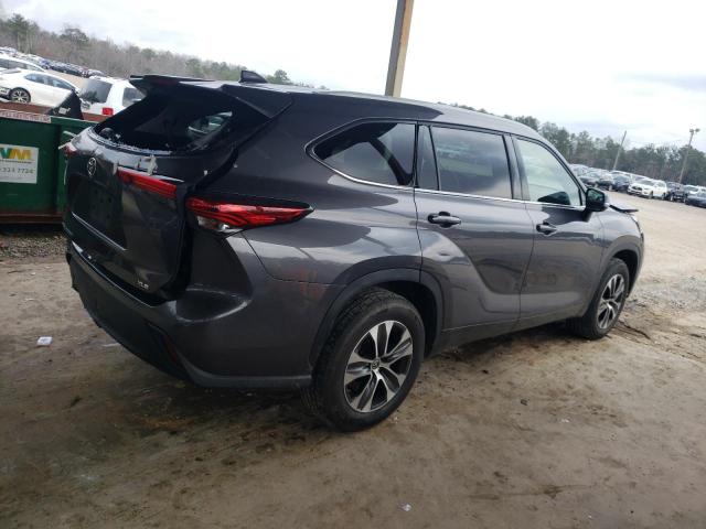 5TDGZRAH0NS140356 - 2022 TOYOTA HIGHLANDER XLE CHARCOAL photo 3