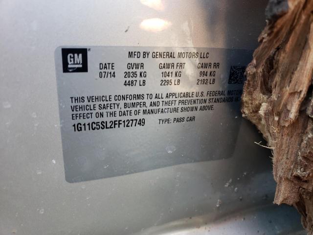 1G11C5SL2FF127749 - 2015 CHEVROLET MALIBU 1LT SILVER photo 12