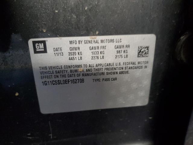 1G11C5SL0EF162708 - 2014 CHEVROLET MALIBU 1LT BLACK photo 12