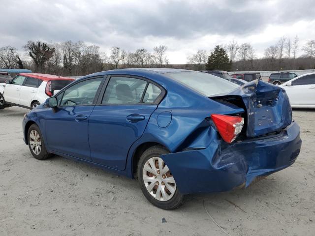 19XFB2F57CE031731 - 2012 HONDA CIVIC LX BLUE photo 2