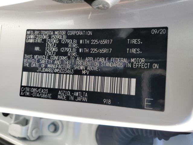 JTJDARBZ4M5023463 - 2021 LEXUS NX 300 BASE Ақ фото 12