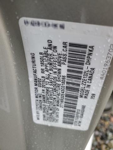 2T1KR32E43C018066 - 2003 TOYOTA COROLLA MA XR SILVER photo 12