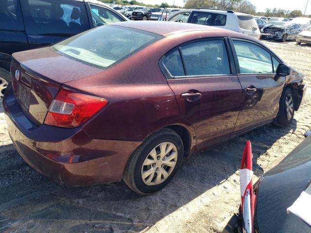 19XFB2F56CE066311 - 2012 HONDA CIVIC LX MAROON photo 3