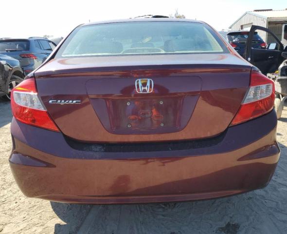 19XFB2F56CE066311 - 2012 HONDA CIVIC LX MAROON photo 6