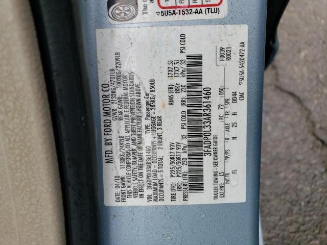 3FADP0L33AR361460 - 2010 FORD FUSION HYBRID BLUE photo 12