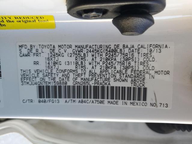 3TMJU4GN7EM159880 - 2014 TOYOTA TACOMA DOUBLE CAB PRERUNNER WHITE photo 13