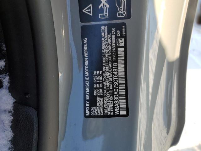 WBA83DA07SCT64818 - 2025 BMW M440XI GRAY photo 12