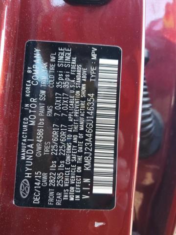 KM8J23A46GU146354 - 2016 HYUNDAI TUCSON SE BURGUNDY photo 14