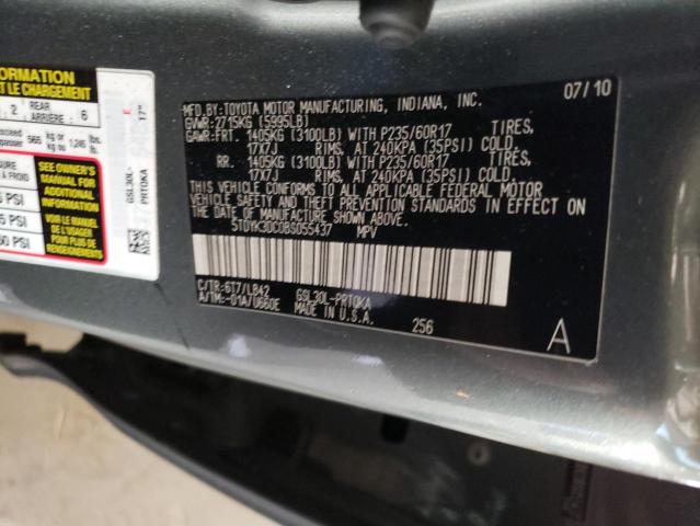 5TDYK3DC0BS055437 - 2011 TOYOTA SIENNA XLE GRAY photo 13